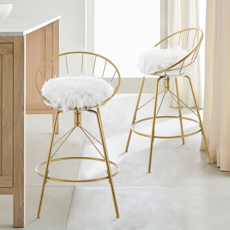 Everly Quinn Rosalynn Swivel Counter & Bar Stool & Reviews Wayfair